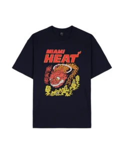 BRAIN DEAD X NBA MIAMI HEAT T-SHIRT - NAVY