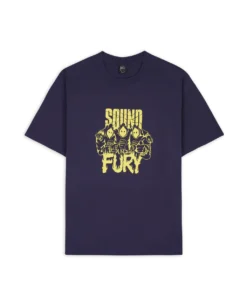 BRAIN DEAD X SPOILER SOUND & FURY T-SHIRT - NAVY