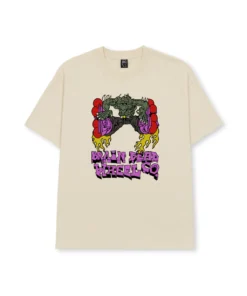 BRAIN DEAD X THEM SKATES KOGAN DRAGON WHEEL T-SHIRT - NATURAL