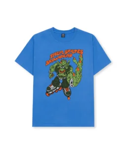 BRAIN DEAD X THEM SKATES KOGAN GOBLIN SKATE T-SHIRT - CHINA BLUE