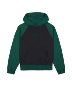 PIGMENT WASH LOGO HEAD RAGLAN HOODIE - NAVY-GREEN